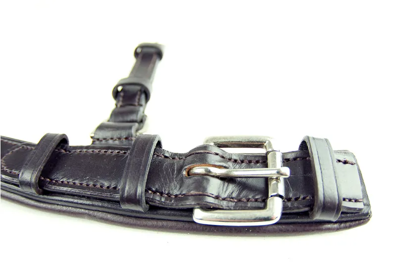 Dever Ascot Polo Padded Leather Breast Girth Brown-2